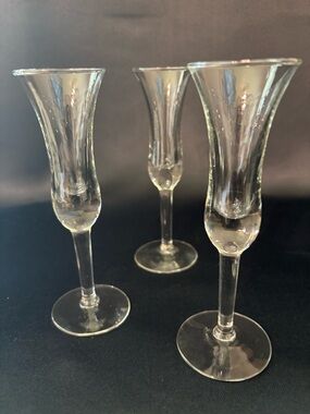 VTG Holmegaard Aperitif Cordial Clear Glasses Tulip Stemmed Set of 3 Barware